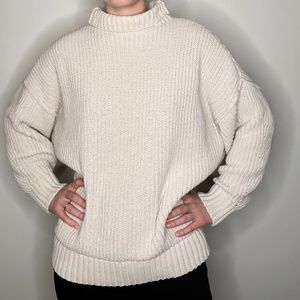 Aerie Women's CozyUp Ribbed Heather Beige Sweater, Xs